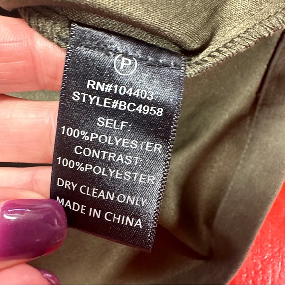 JOA LAS ANGELAS SHORT SLEEVE FAUS SUADE HUNTER OLIVE GROMMET LACE TIE - Picture 4 of 5